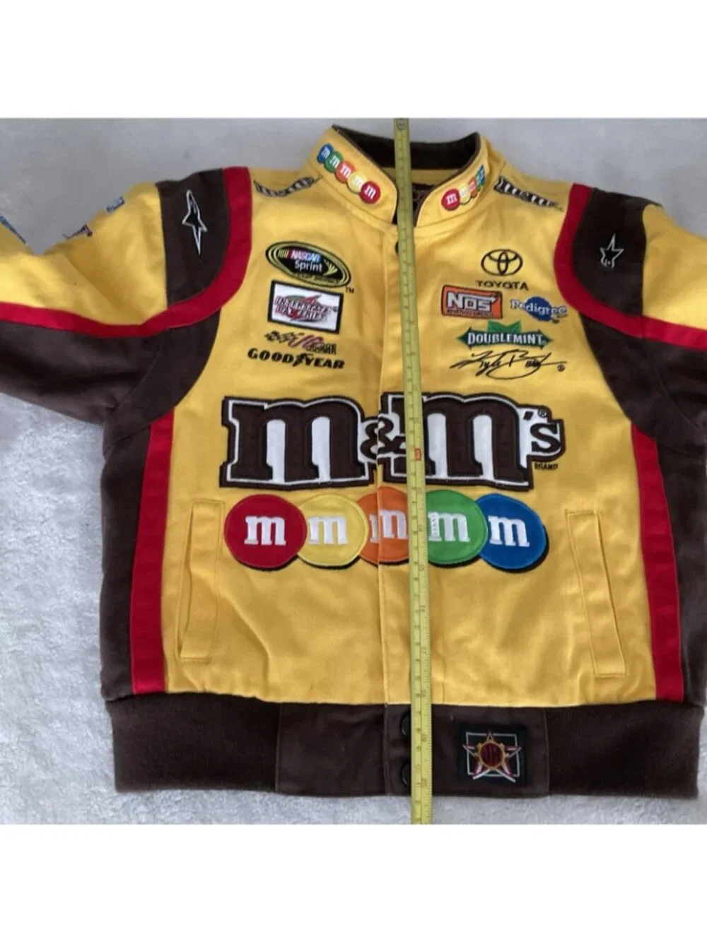 Vintage NASCAR M&M JH Design Button Up Jacket Rare Kids Small 5-6 Kyle Busch